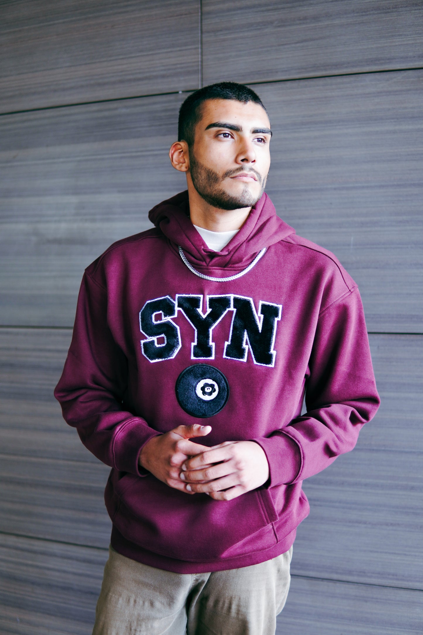 SYN LOGO HOODIE BURGUNDY