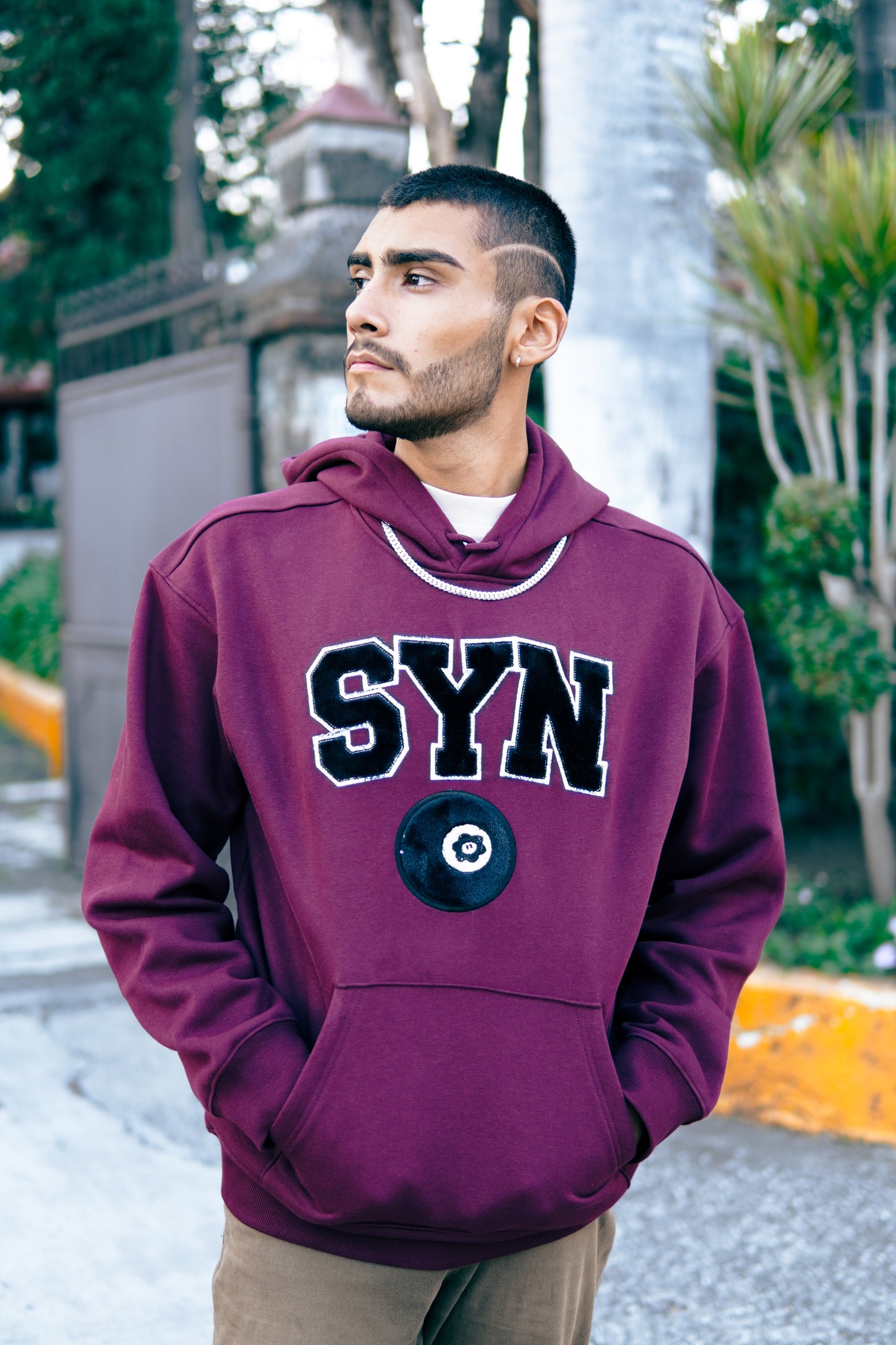 SYN LOGO HOODIE BURGUNDY