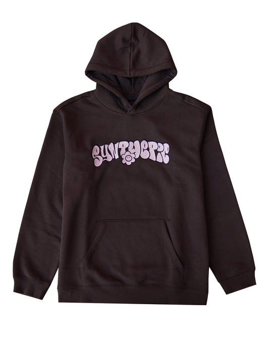 SYNTHETIC GRAFFITI LOGO HOODIE BROWN